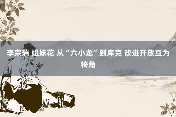 李宗瑞 姐妹花 从“六小龙”到库克 改进开放互为犄角