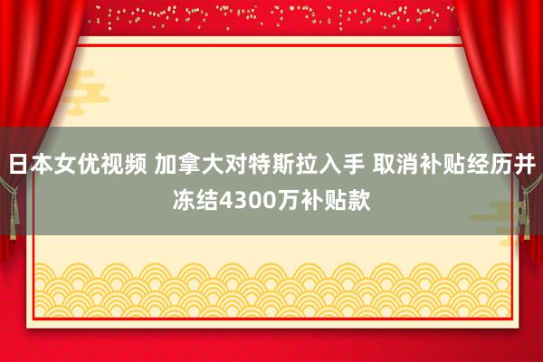 日本女优视频 加拿大对特斯拉入手 取消补贴经历并冻结4300万补贴款