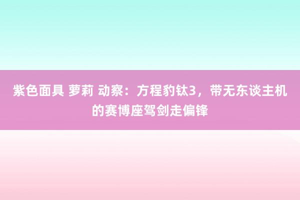 紫色面具 萝莉 动察：方程豹钛3，带无东谈主机的赛博座驾剑走偏锋